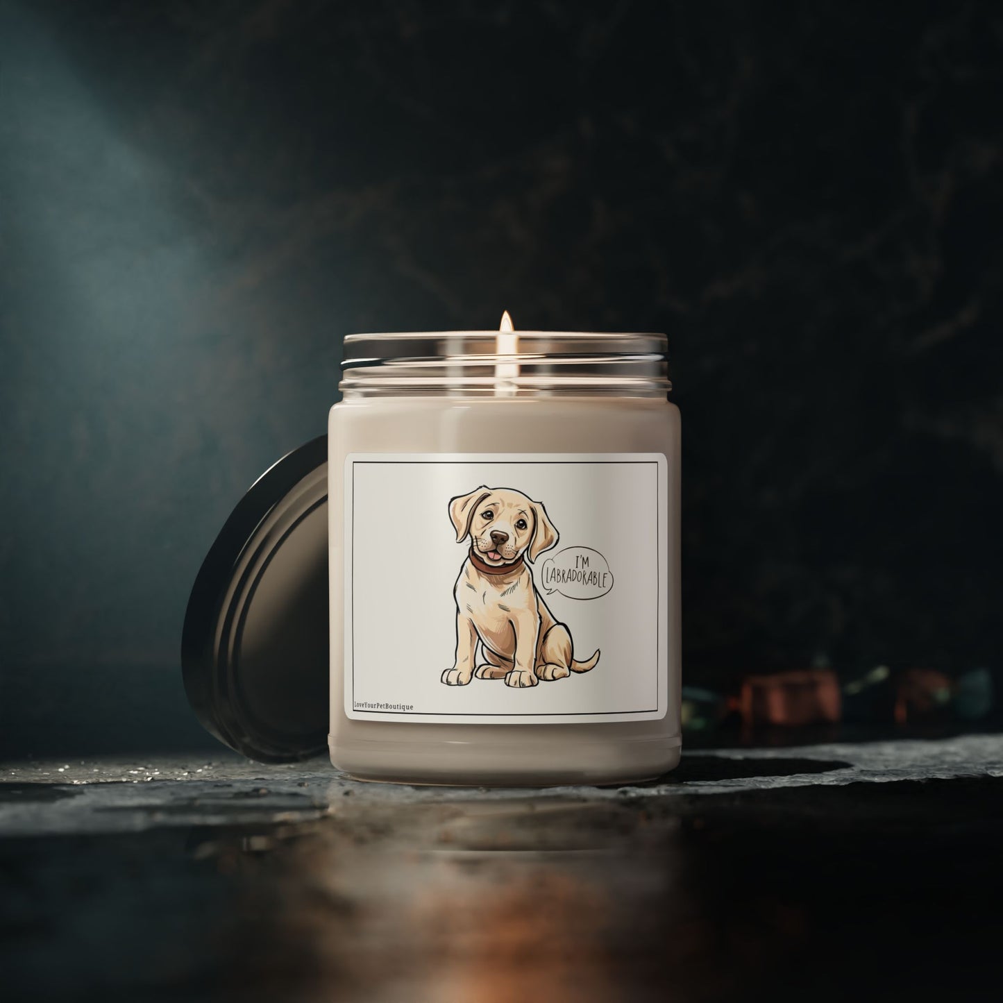 Adorable Lab Puppy Scented Soy Candle - 9oz