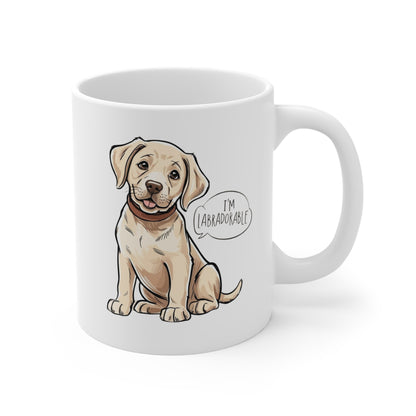 Adorable Labrador Themed Mug, Cute Pet Lover Coffee Cup, Gift for Dog Owners, White Mug