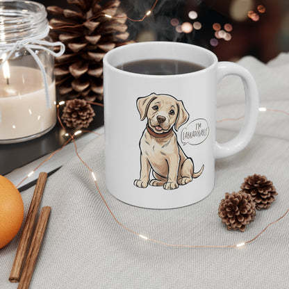 Adorable Labrador Themed Mug, Cute Pet Lover Coffee Cup, Gift for Dog Owners, White Mug