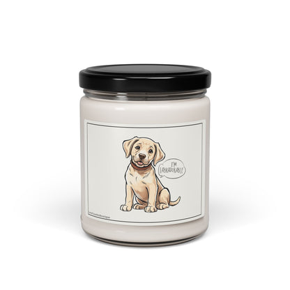 Adorable Lab Puppy Scented Soy Candle - 9oz