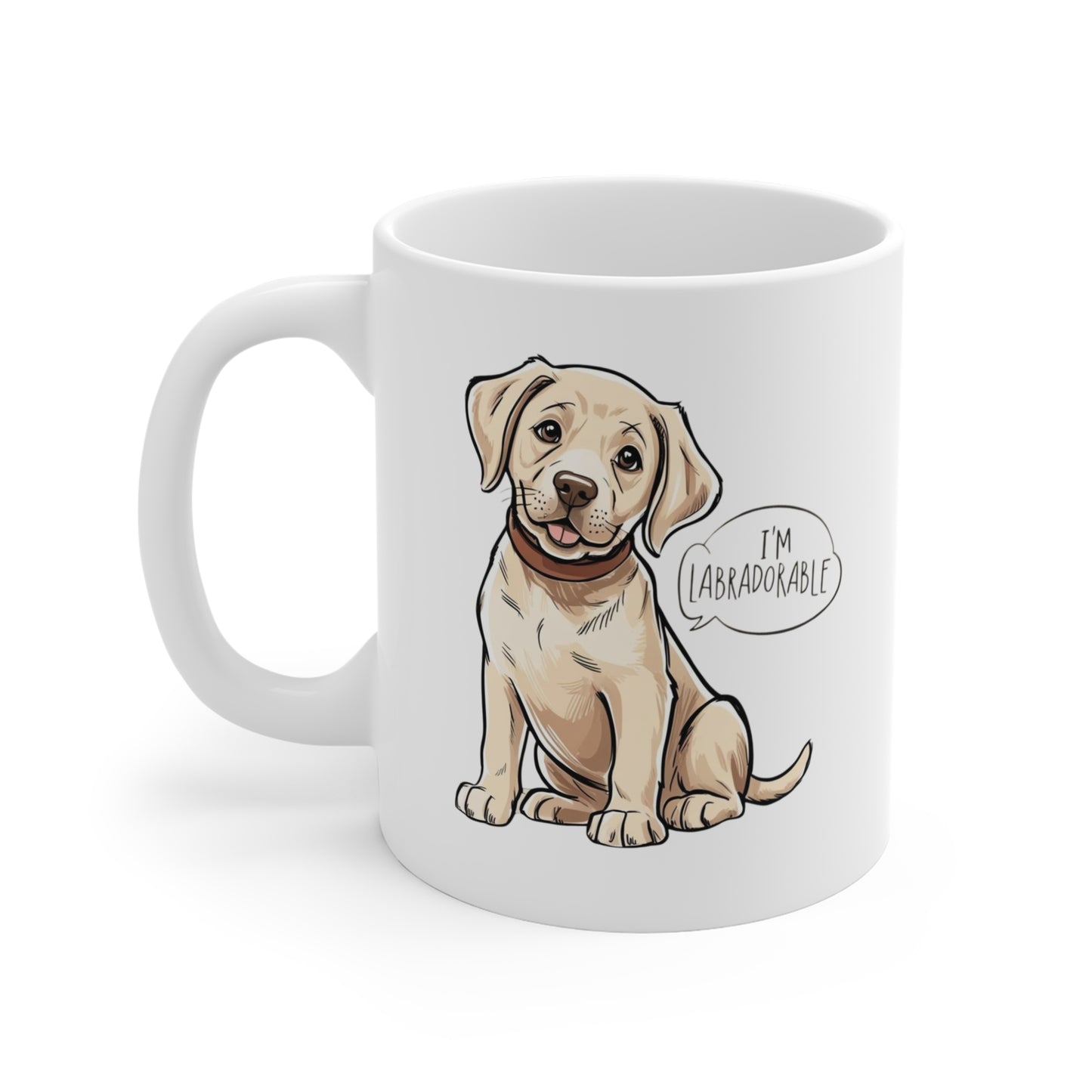 Adorable Labrador Themed Mug, Cute Pet Lover Coffee Cup, Gift for Dog Owners, White Mug